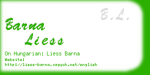 barna liess business card